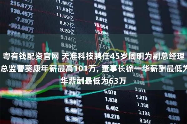 粤有钱配资官网 天准科技聘任45岁周明为副总经理, 技术总监曹葵康年薪最高101万, 董事长徐一华薪酬最低为63万