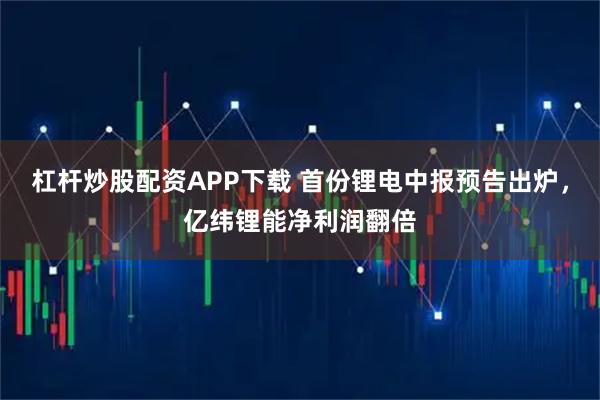 杠杆炒股配资APP下载 首份锂电中报预告出炉，亿纬锂能净利润翻倍