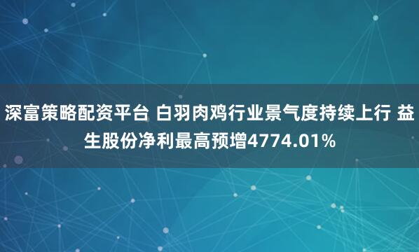 深富策略配资平台 白羽肉鸡行业景气度持续上行 益生股份净利最高预增4774.01%